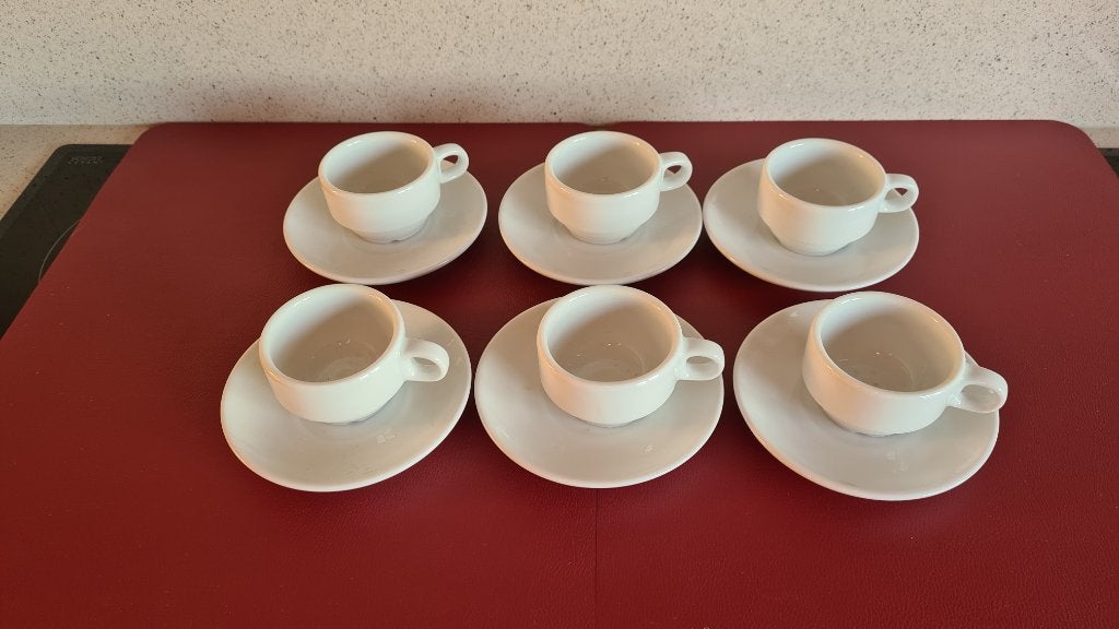 6 tasses à moka et 6 sous-tasses (CIM) - NEUF !, Enlèvement ou Envoi, Neuf, Uni, Tasse(s) et/ou soucoupe(s)