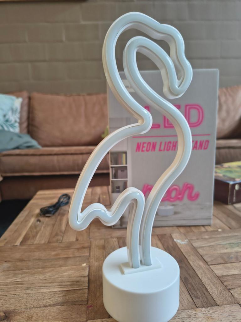 Rose neo flamingo LED neon lampje 30cm hoog, Ophalen, Nieuw