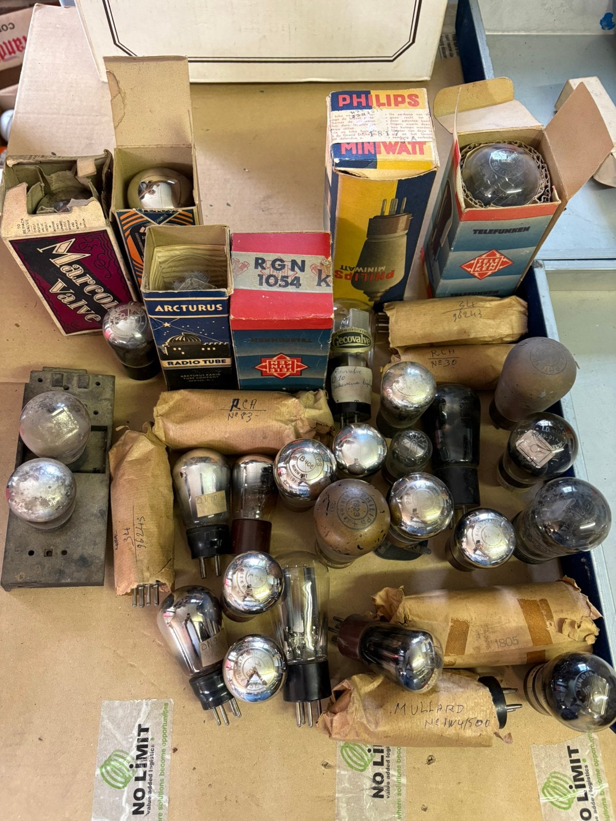 Lot lampes/tubesTSF – Telefunken, Philips, Marconi, Arcturus, Enlèvement, Utilisé
