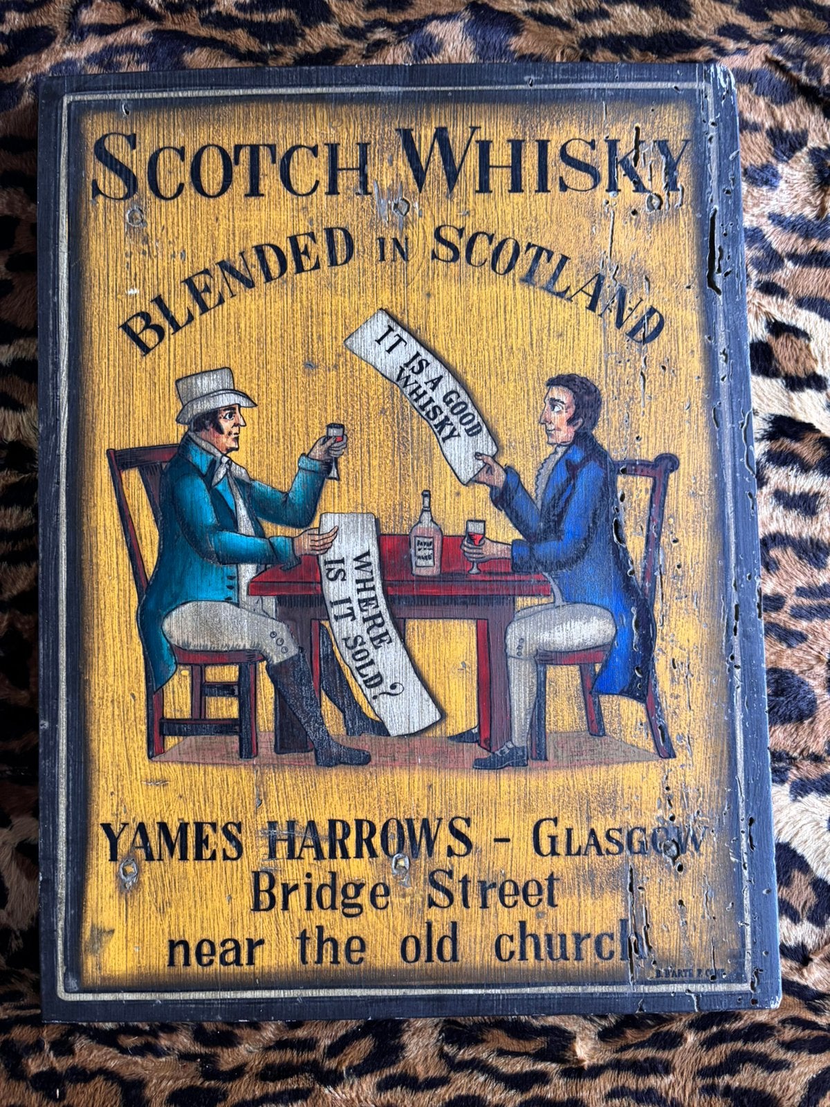 Panneau publicitaire vintage en bois Highland Malt Whiskies, Enlèvement
