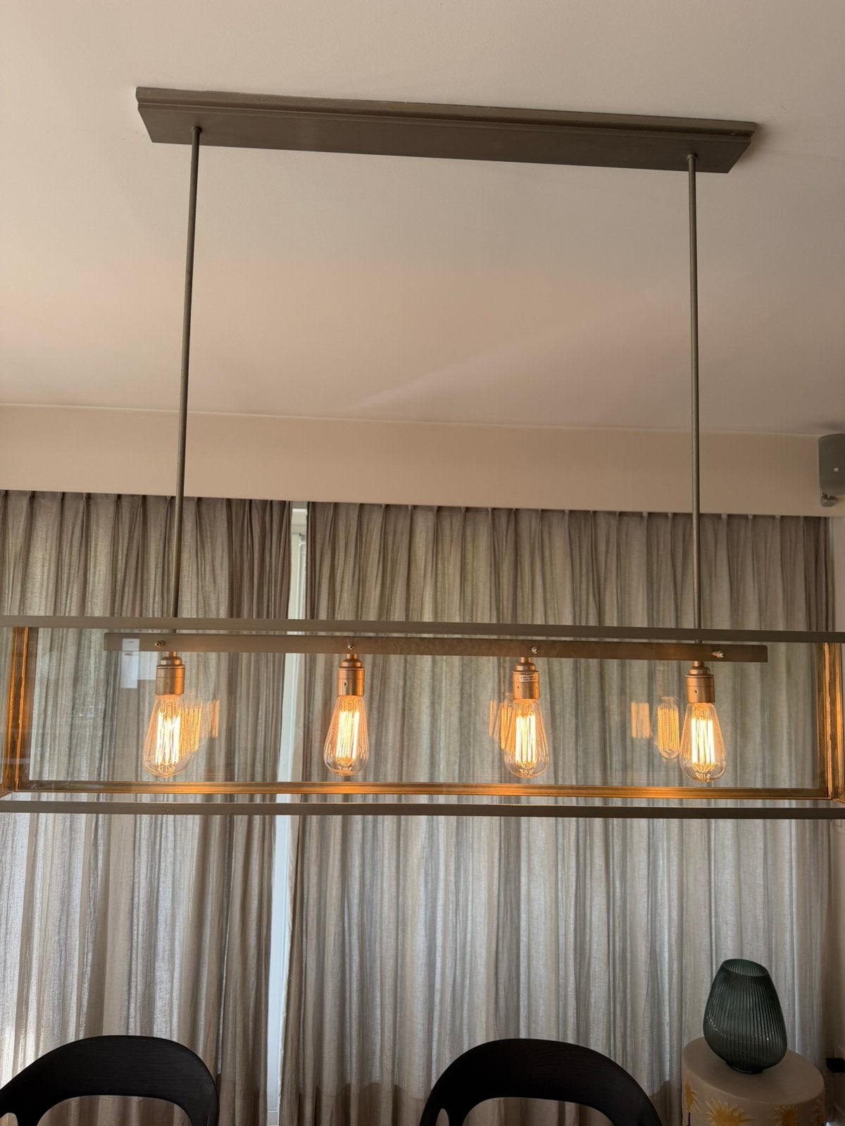 Toffe lamp rechthoekig metaal, Huis en Inrichting, Lampen | Hanglampen, Ophalen, Zo goed als nieuw, Metaal