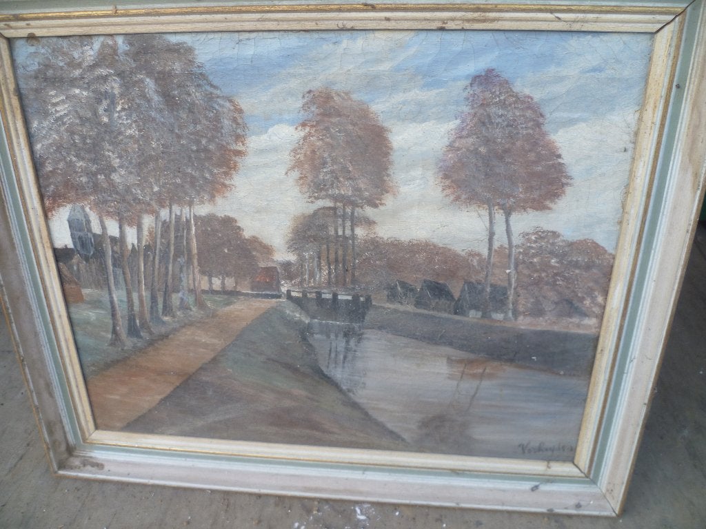 OUDE SCHILDERIJ OP DOEK, Antiek en Kunst, Ophalen