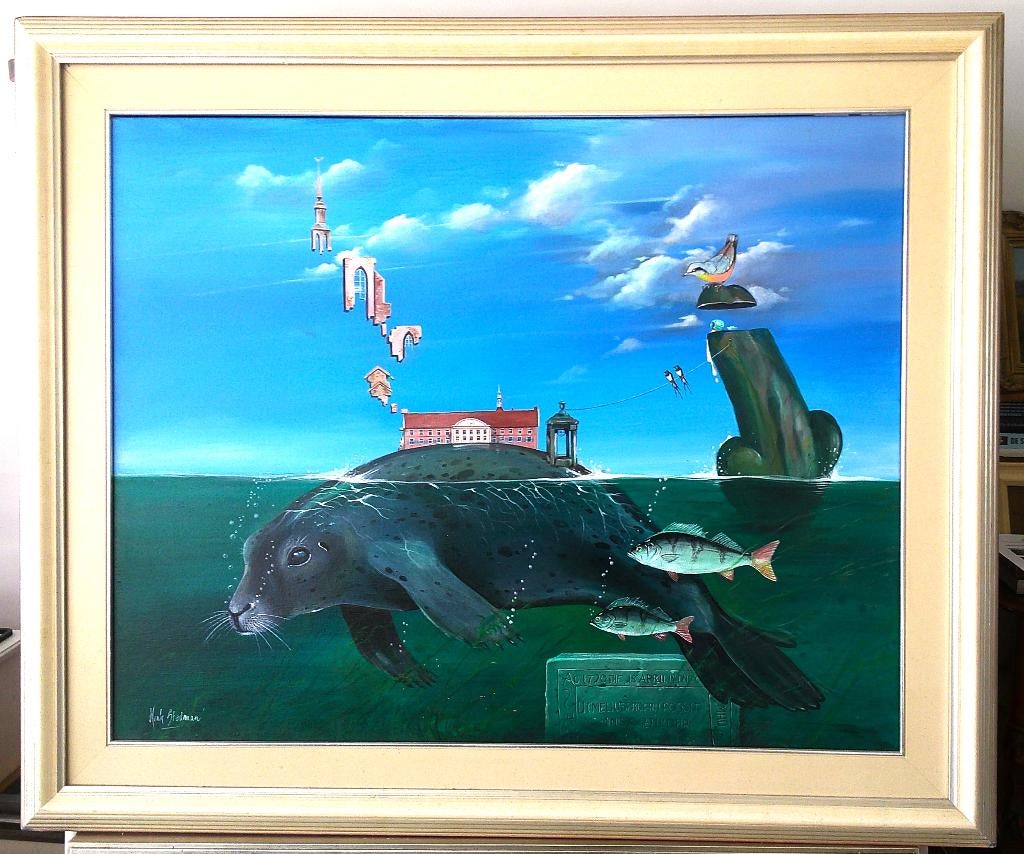 Surrealistisch - met zeehond HANNES - Henk Stadman (Assen), Antiek en Kunst, Ophalen