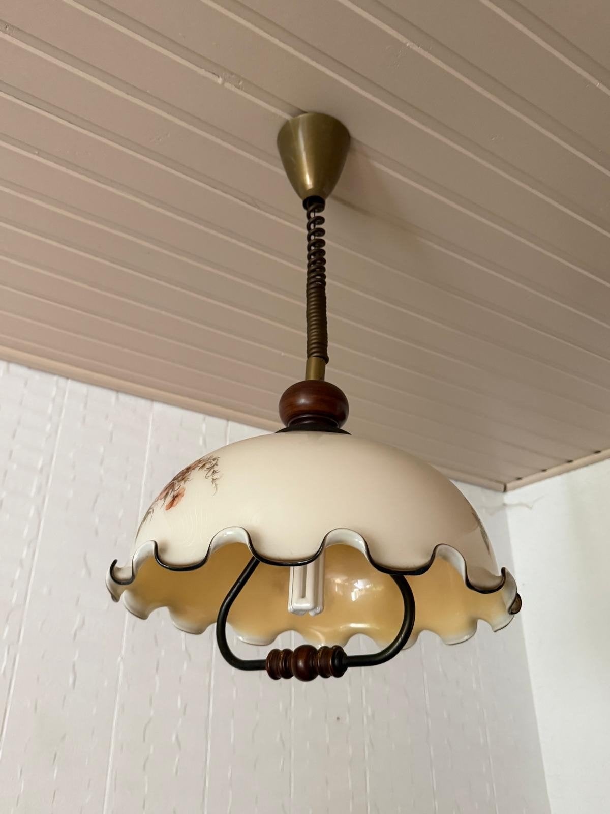luchter met bloemmotief, Huis en Inrichting, Ophalen, Zo goed als nieuw, Glas