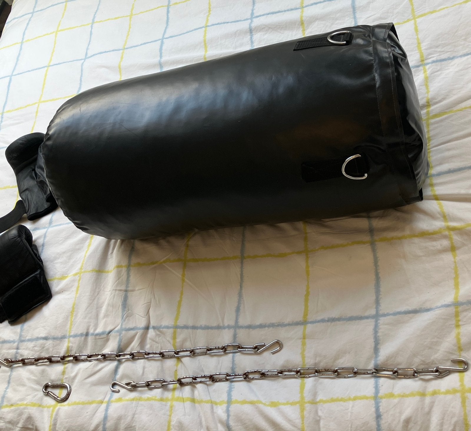 Bokszak dominator 80cm + ophangsysteem muur + handschoenen, Enlèvement, Utilisé, Sac de boxe