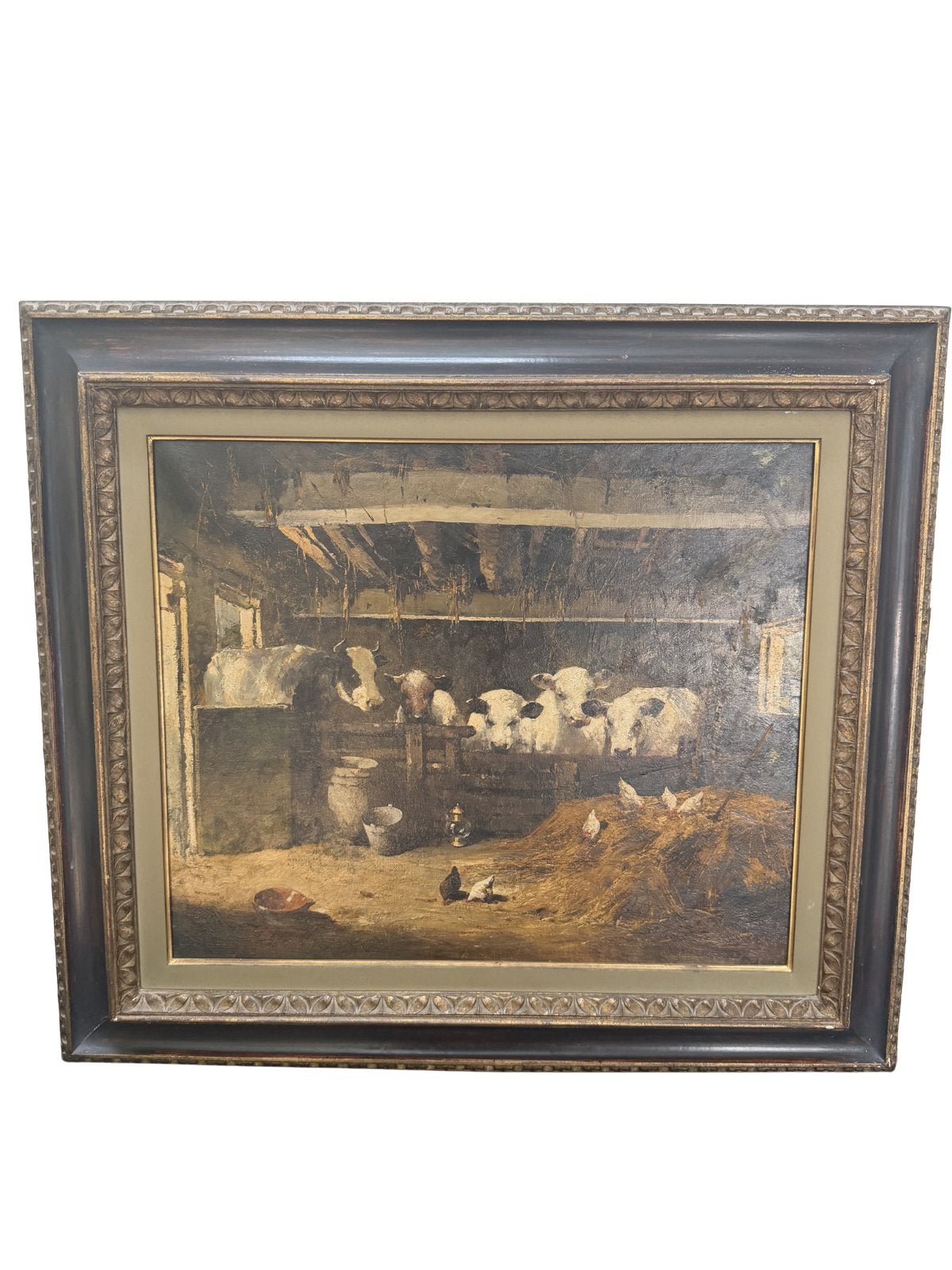 Simon van Gelderen (1905-1986) - Étable à vaches, Enlèvement ou Envoi, Peinture à l'huile, Toile