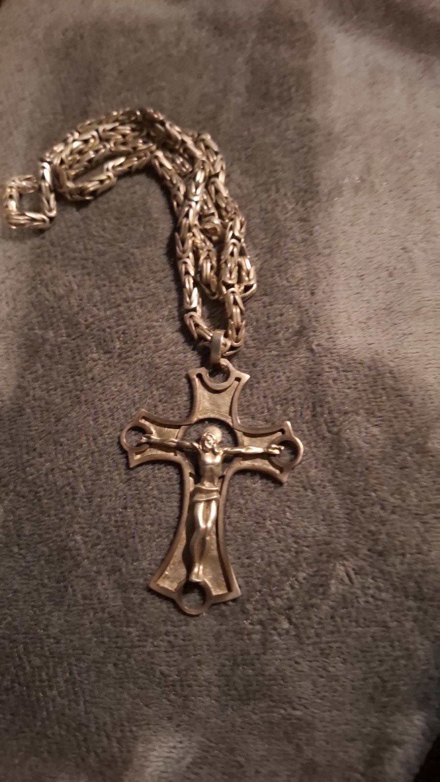 ZILVEREN KRUIS MET KRUISIGING EN ZILVEREN KETTING 925, Verzenden, Zilver, Zilver
