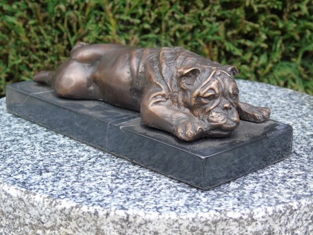 Hondenboule Engelse mastiff in brons, Antiek en Kunst, Ophalen of Verzenden, Brons