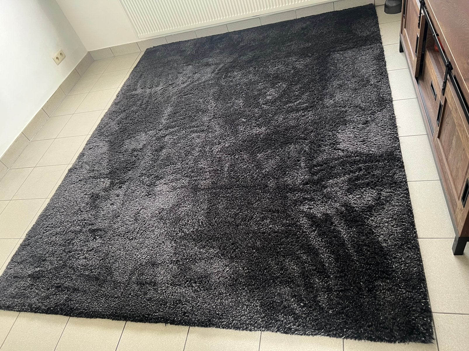 Tapijt zwart/lichtjez grijs, Ophalen, Gebruikt, Zwart, 200 cm of meer