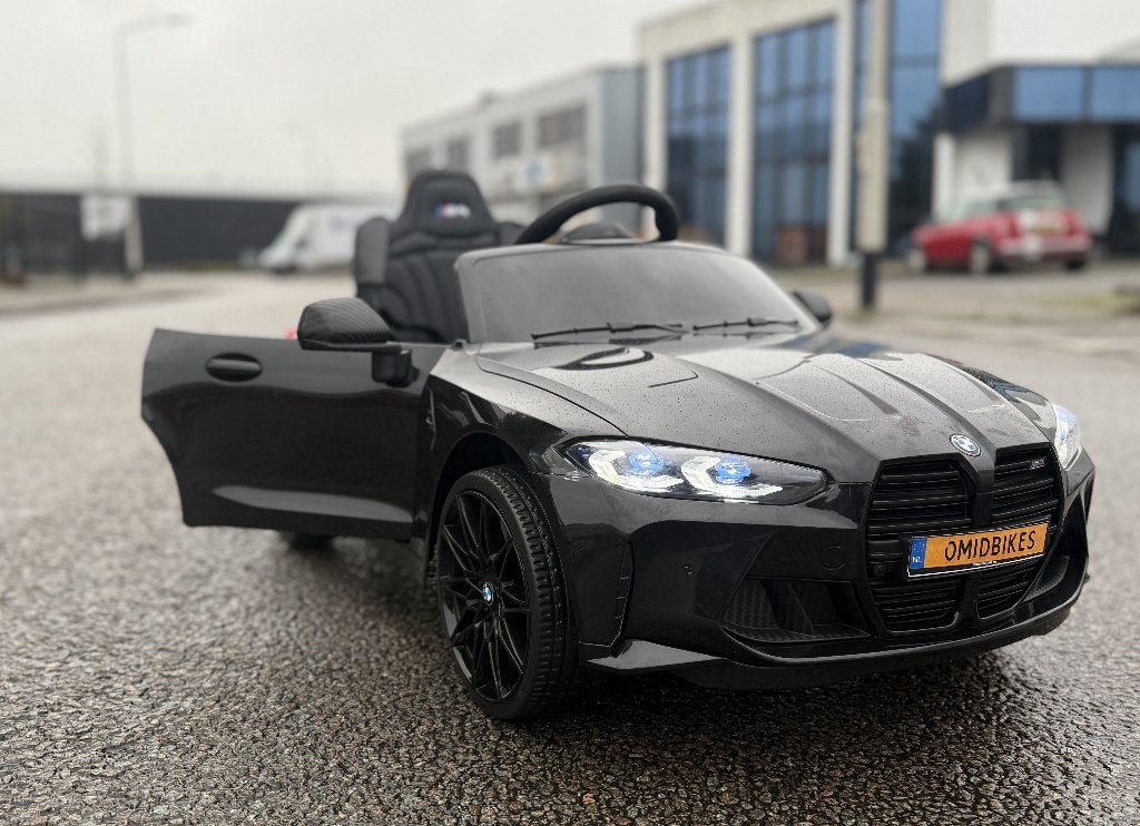 BMW M4 12v zwart Afstands. - Bleutooth - Led - Leder - Rubb!, Ophalen of Verzenden, Nieuw
