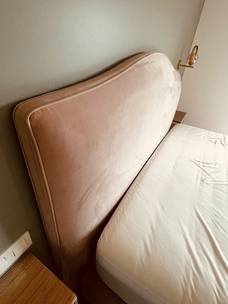 Lit marquise rose poudré, Maison & Meubles, Tissu, Autres couleurs, Comme neuf, Enlèvement