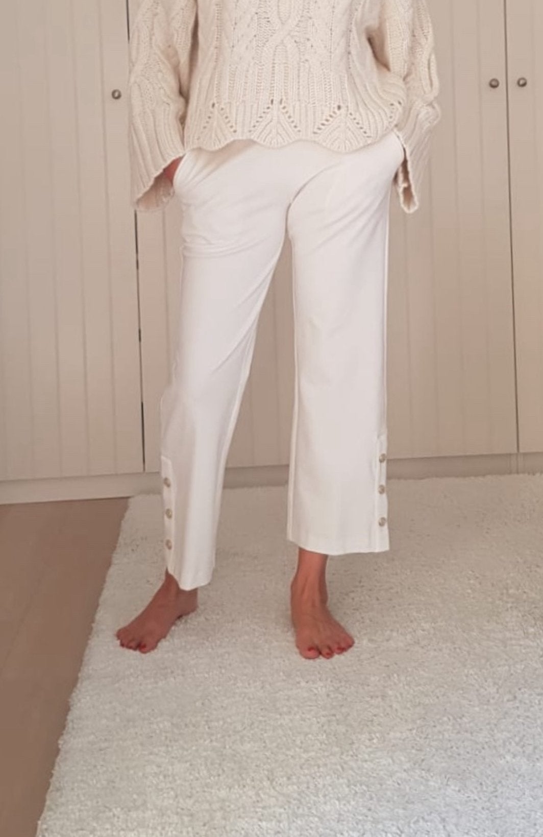 Broek TwinSet, Kleding | Dames, Wit, Maat 42/44 (L), Nieuw, Ophalen of Verzenden