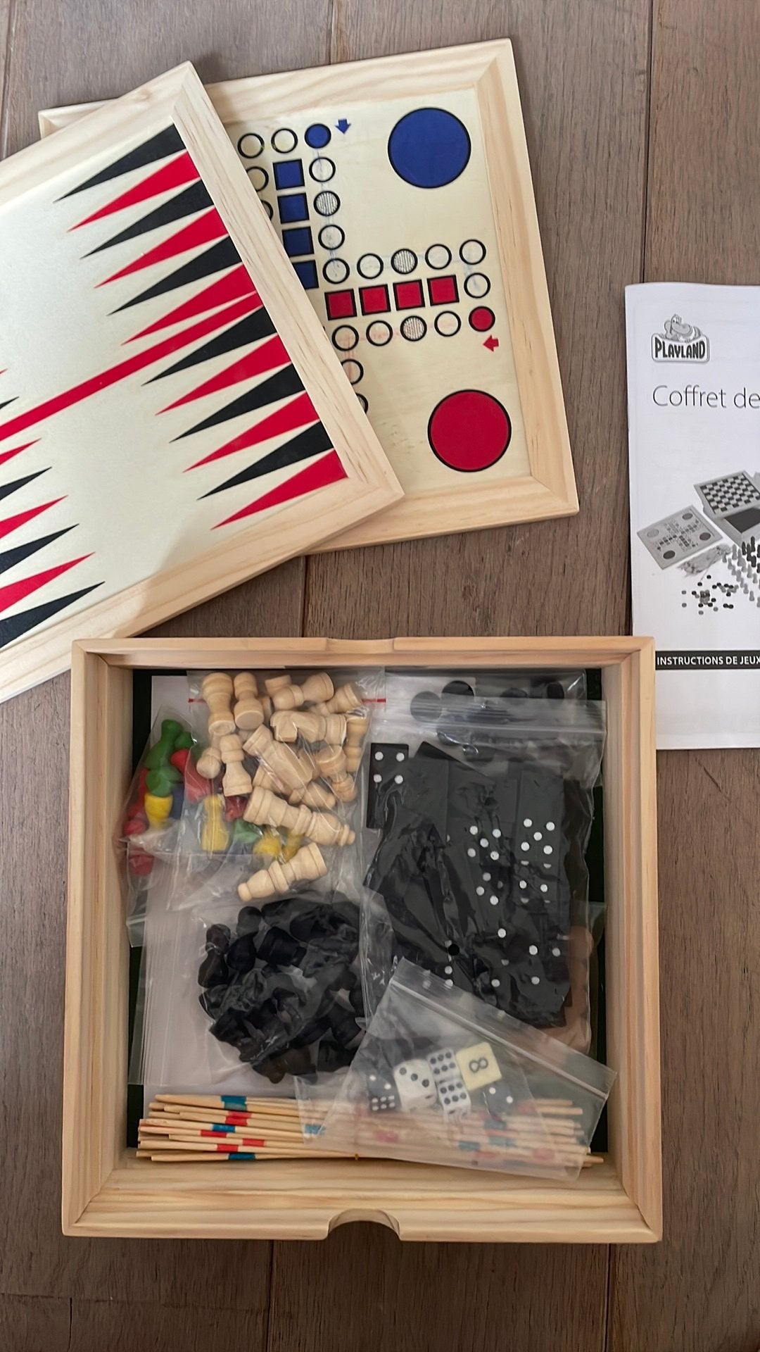 Coffret en bois multi-jeux, Enlèvement, Comme neuf