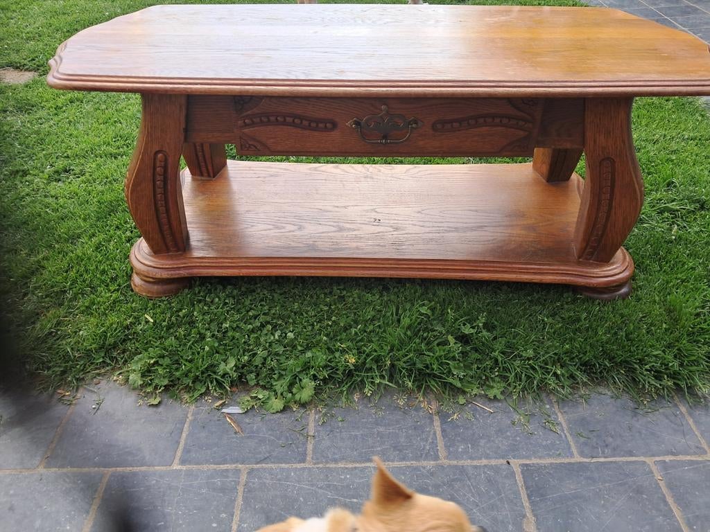 Table basse en chêne avec tiroir, Maison & Meubles, Enlèvement