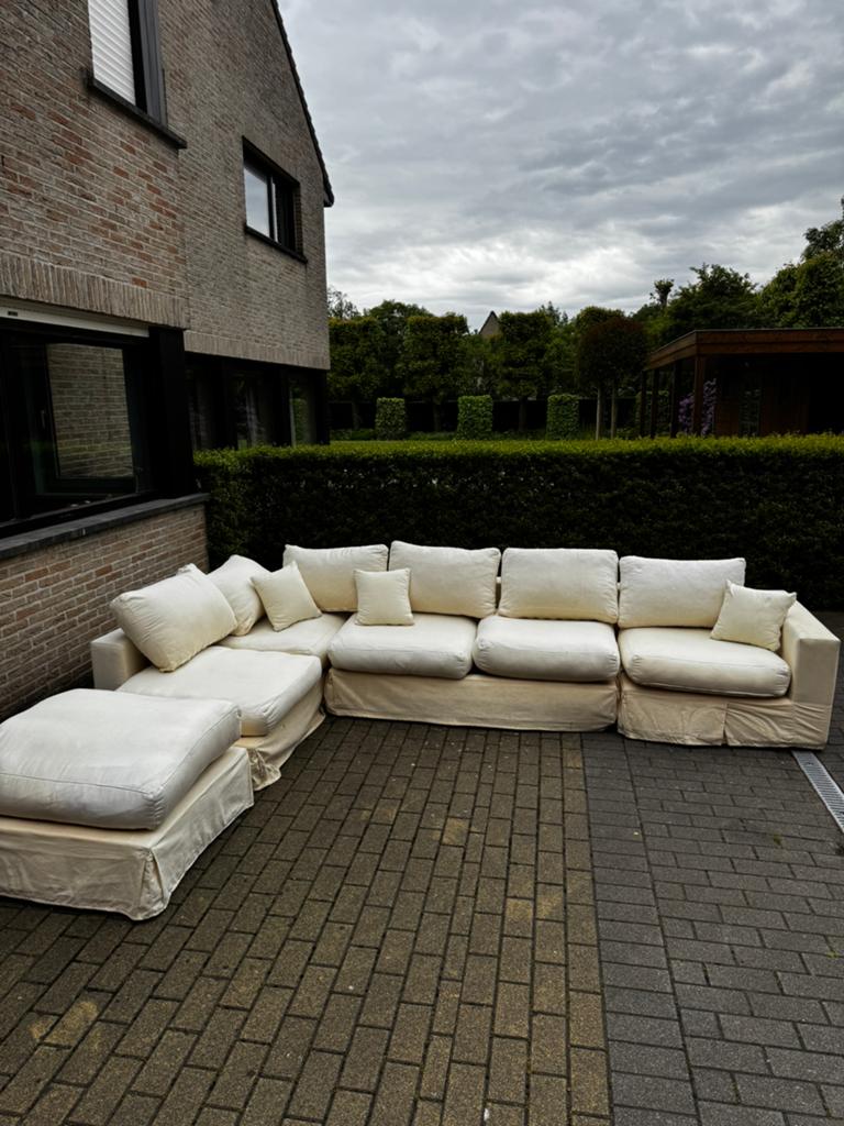 Grote beige zetel gratis af te halen, Ophalen, Gebruikt