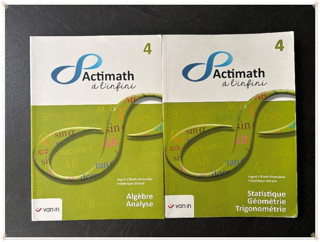 VAN IN - ACTIMATH A L’INFINI 4 (2 tomes), Livres, Livres scolaires, Comme neuf, Mathématiques A, Secondaire, Enlèvement ou Envoi