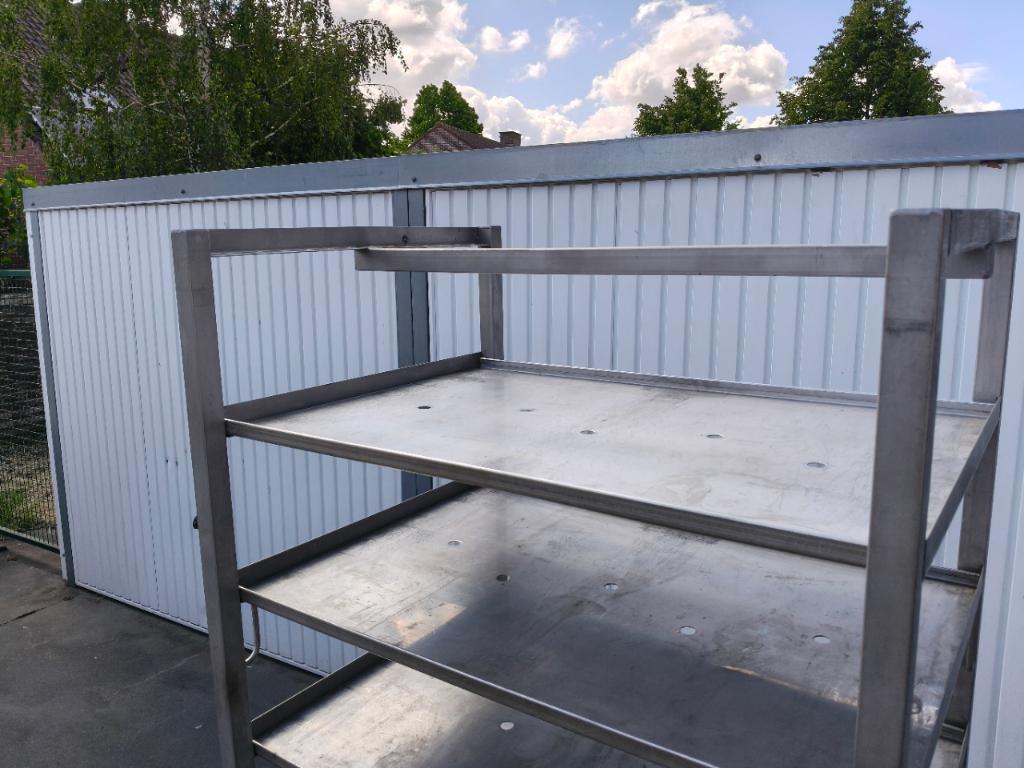 inox kar met inox met met grote wielen, Ophalen, Gebruikt