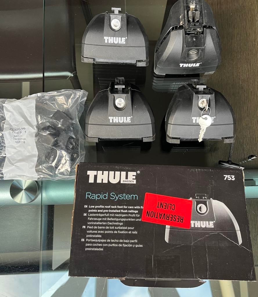 Fixations toit Thule ref 753 et 710600, Auto diversen, Dakdragers, Ophalen, Zo goed als nieuw
