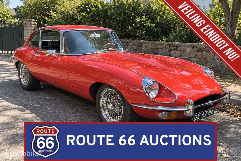 Jaguar E-Type Coupe Series 2 | 1970 | Route 66 Auctions, Auto's, Zwart, Bedrijf, Handgeschakeld, Overige carrosserie