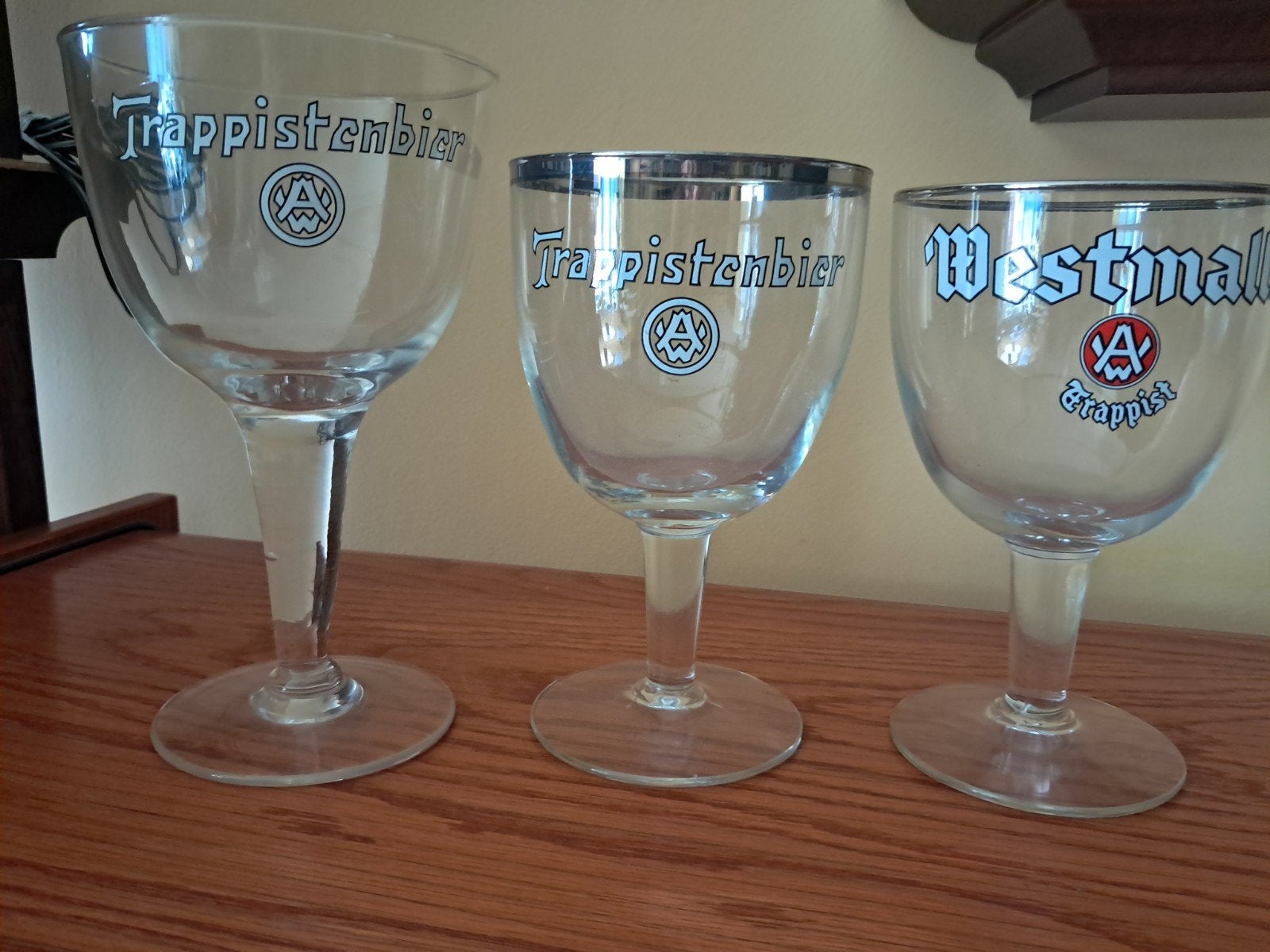 WESTMALLE - 3 verres anciens comme neufs, Collections, Verres & Petits Verres, Enlèvement