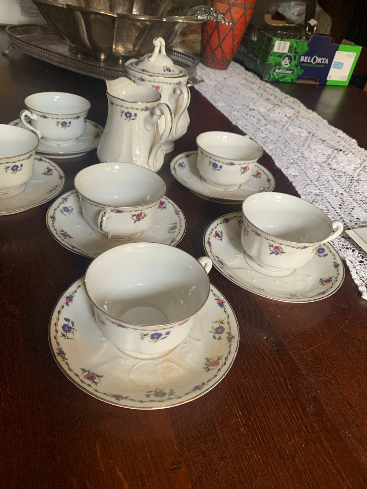 koffieset uit Parijse Porcelaine, Antiek en Kunst, Antiek | Servies compleet, Ophalen