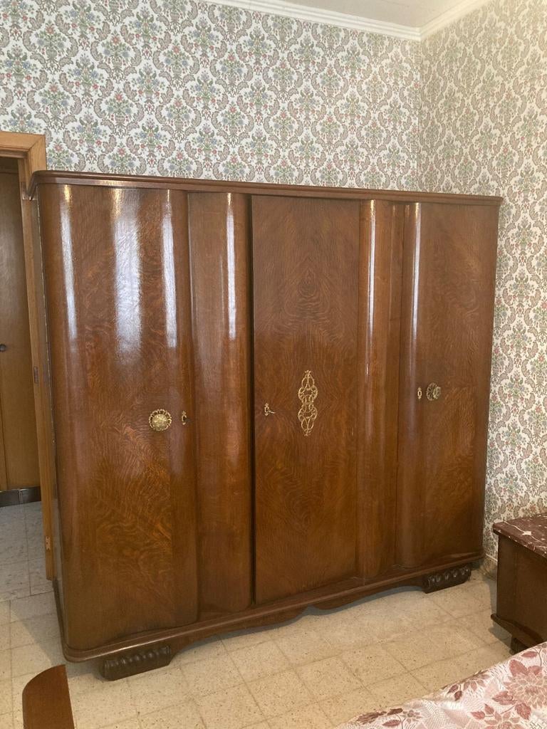 Complete volhouten slaapkamer met marmer, Enlèvement, Utilisé, Deux personnes