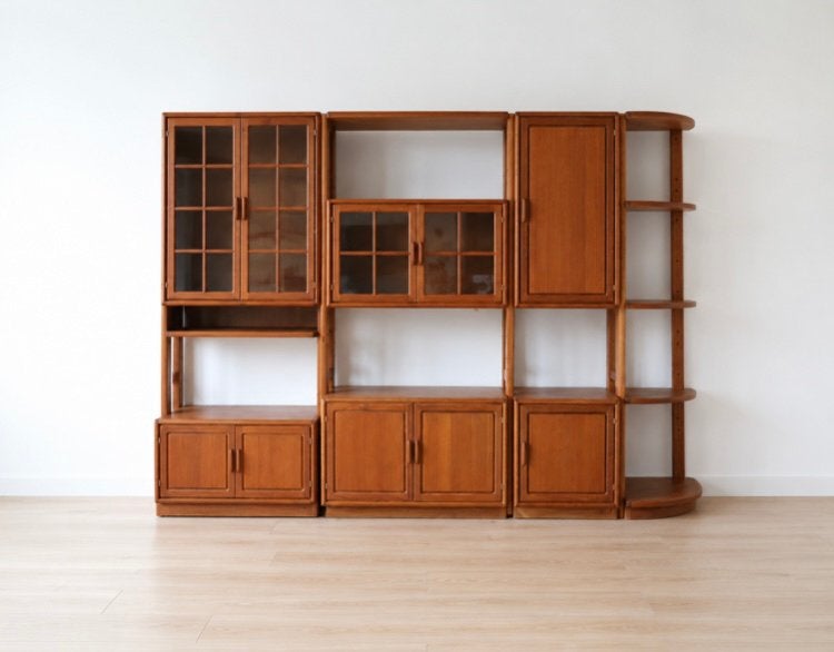 Prachtig Deens vintage wandmeubel Dyrlund. Modulair systeem., Huis en Inrichting, Ophalen, 250 tot 300 cm, Met deur(en), 200 cm of meer