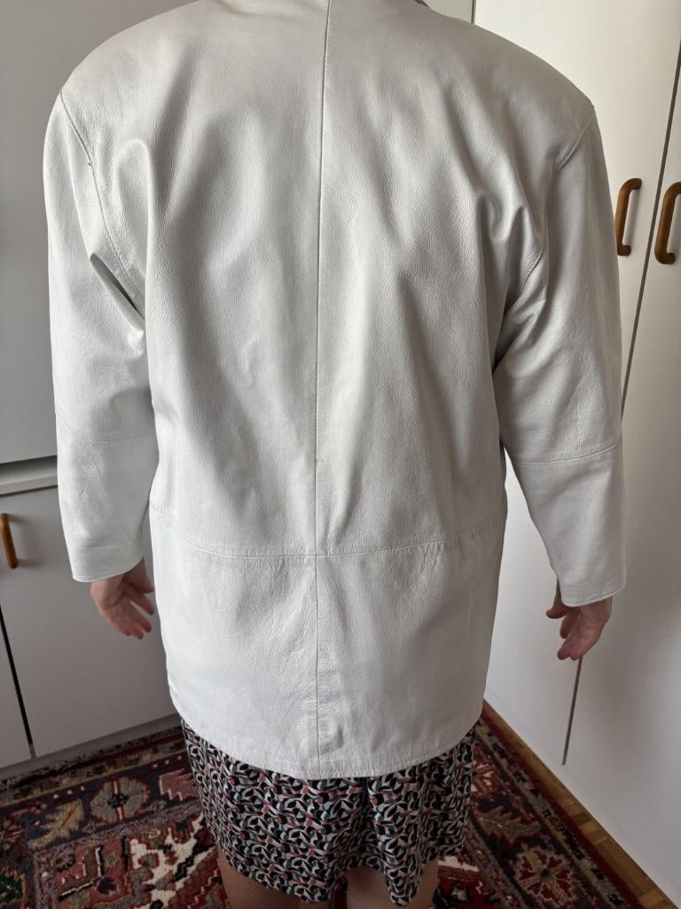 Damesvest in wit leder, Ophalen of Verzenden, Gedragen, Maat 42/44 (L), Wit