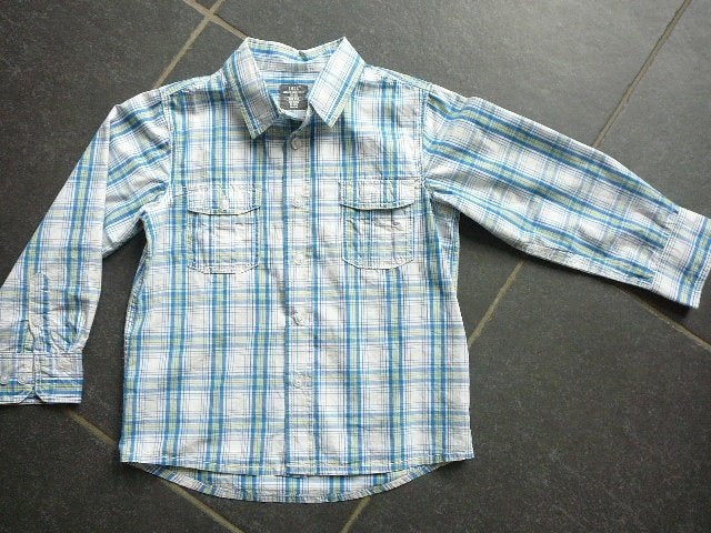 blauw geruit hemd, Enlèvement ou Envoi, Utilisé, Garçon, Chemise ou Chemisier