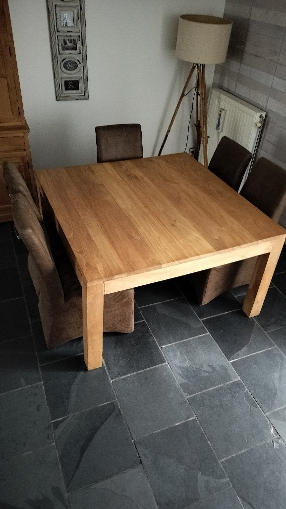 Eettafel Teak, Ophalen, Zo goed als nieuw, Vijf personen of meer, 100 tot 150 cm