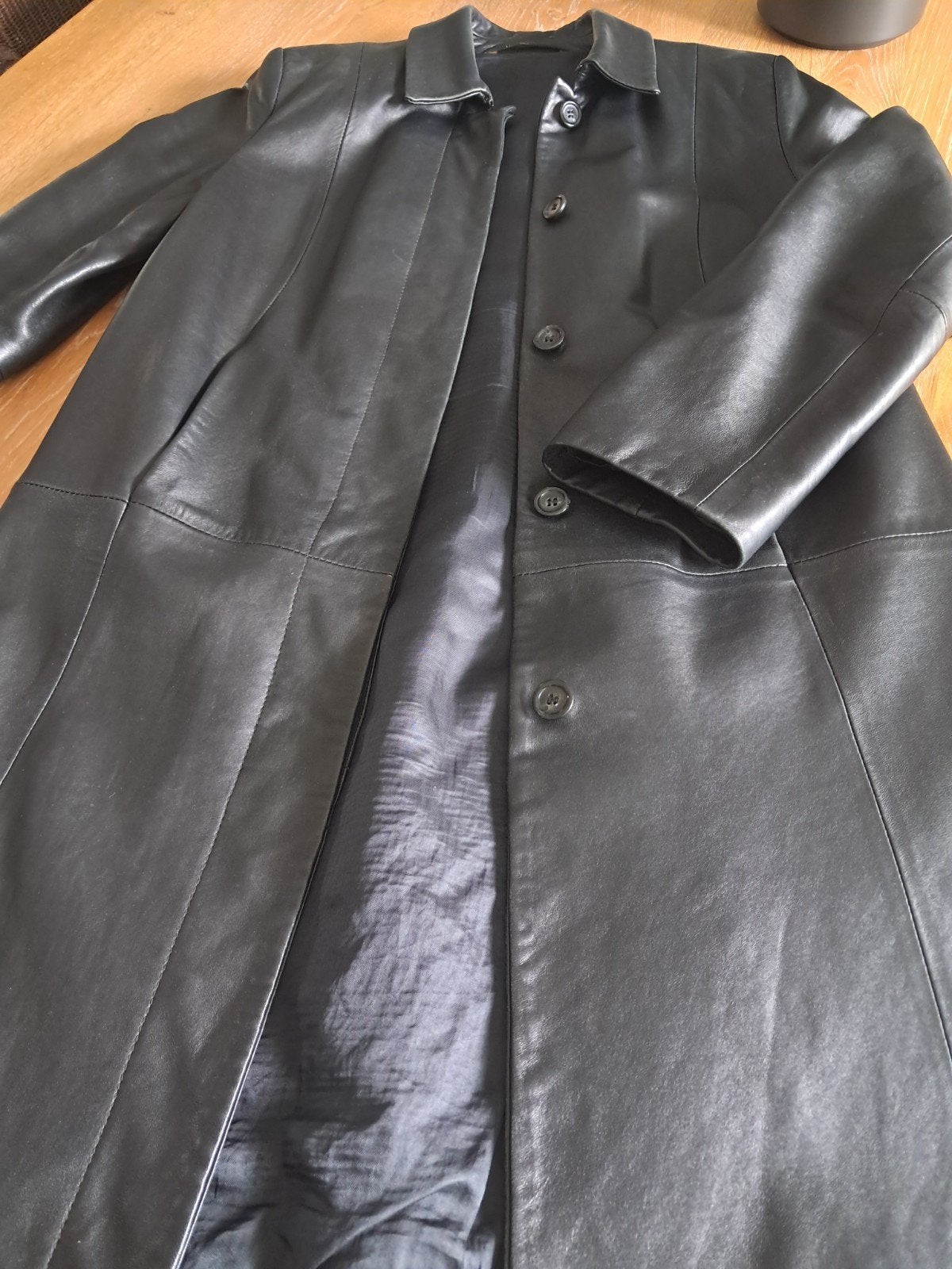 Veste en cuir noire pour femme, taille L, Taille 42/44 (L), Enlèvement ou Envoi, Marks & Spencer, Comme neuf