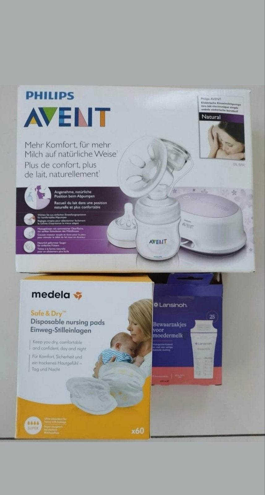 Tire-lait électrique Avent + accessoires, Tire-lait