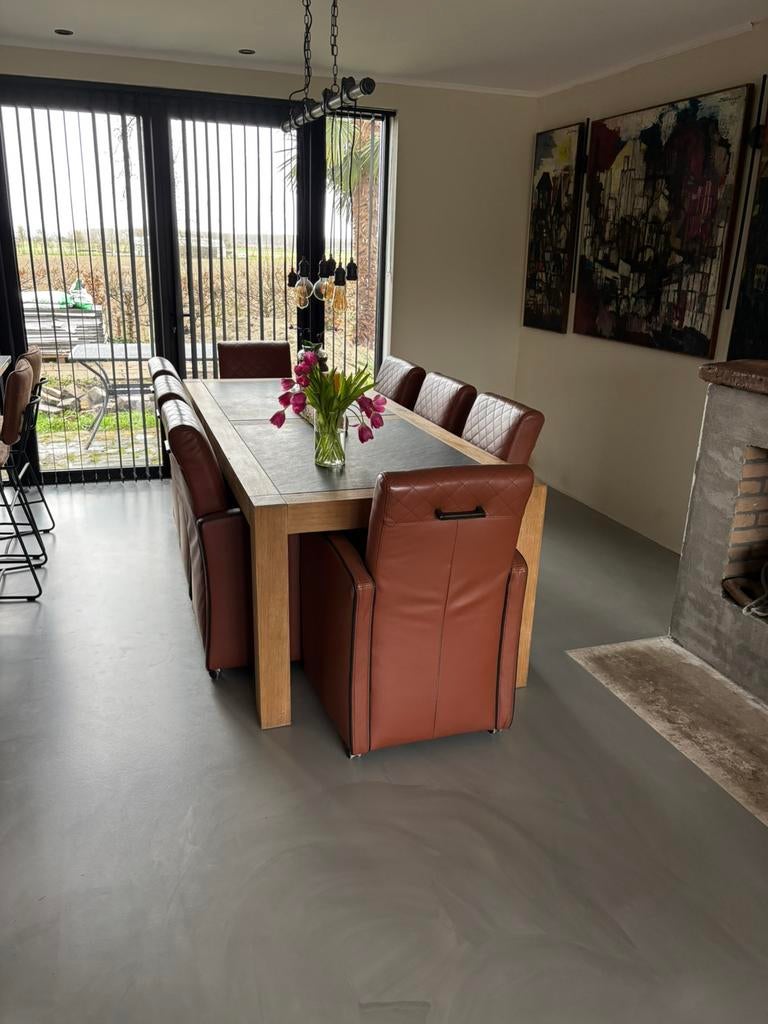 Grote eettafel 2.40x1.00m (zonder stoelen), Maison & Meubles, Tables | Tables à manger, Utilisé, 50 à 100 cm, 200 cm ou plus, Cinq personnes ou plus