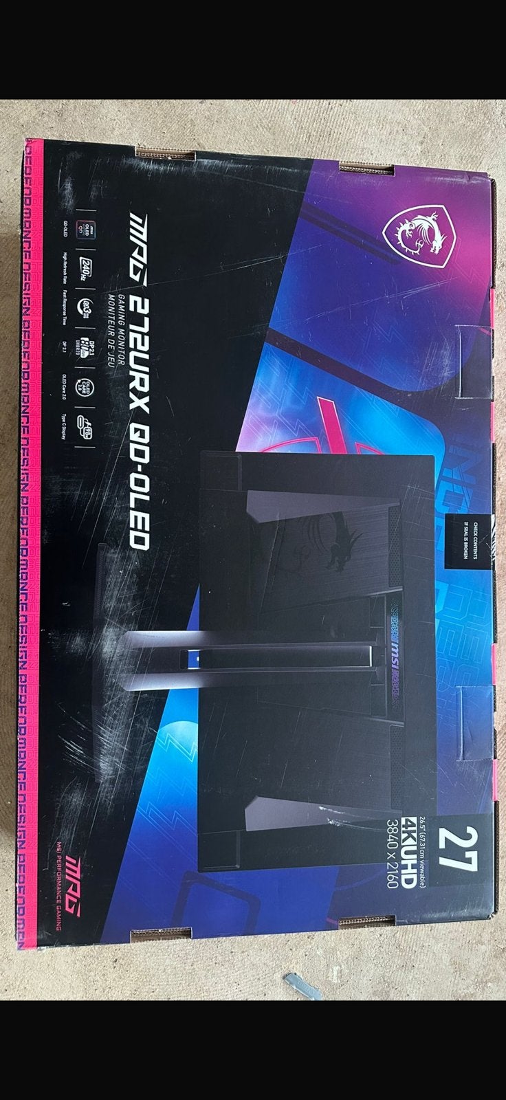 Nieuw MSI MPG 272URX QD-OLED Gaming Monitor - 26.5 inch 4K, Computers en Software, Ophalen, Zo goed als nieuw, Gaming