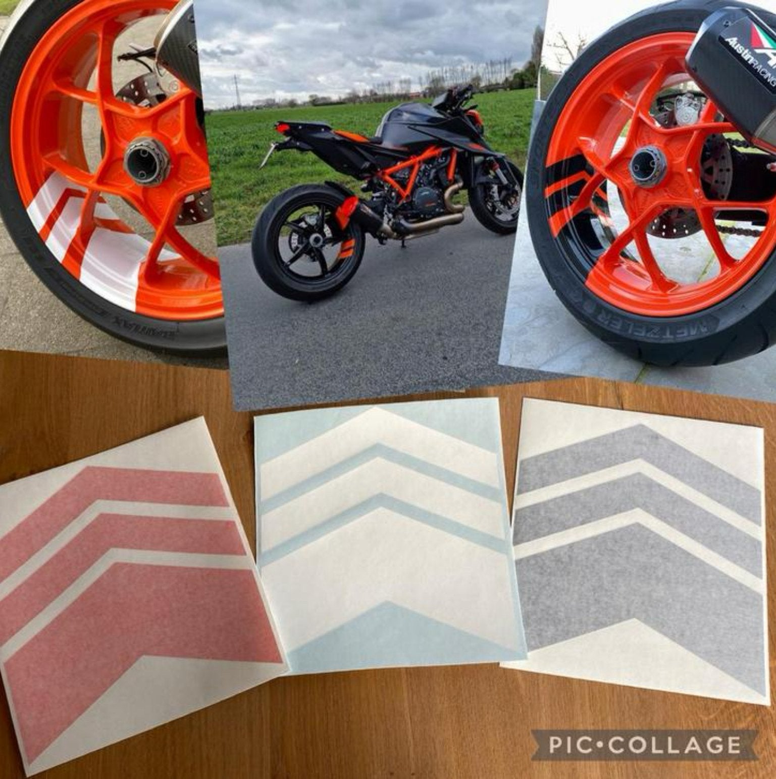 KTM <<READY TO RACE>> pijlen stickers velgen 1290/1390/GT/.., Motoren, Ophalen of Verzenden, Zo goed als nieuw