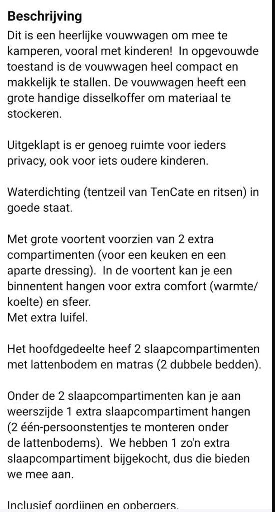 Raclet vouwwagen, Caravans en Kamperen, Vouwwagens, Ophalen, Meerkleurig, Raclet, Tot en met 5