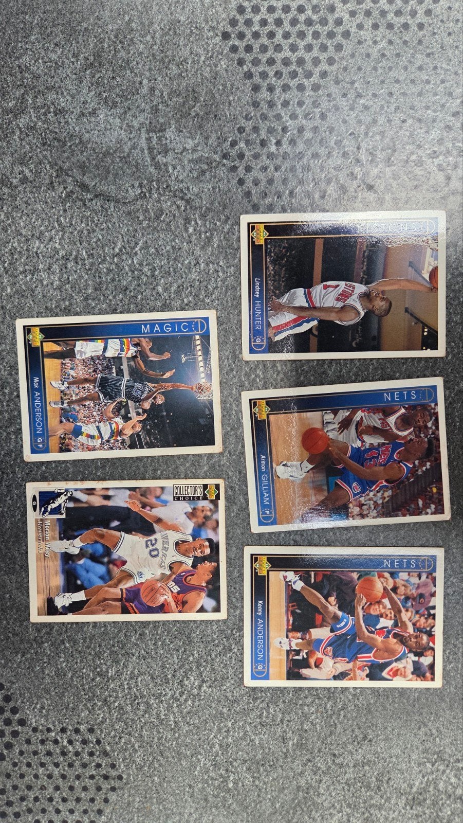 Lot de 5 cartes NBA Upper Deck 93-94, Enlèvement