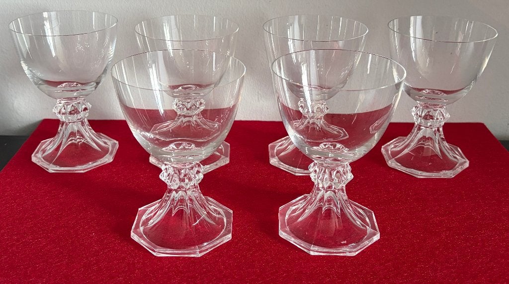 6 Verres en Cristal Signés Val Saint Lambert Modèle Yale, Enlèvement ou Envoi