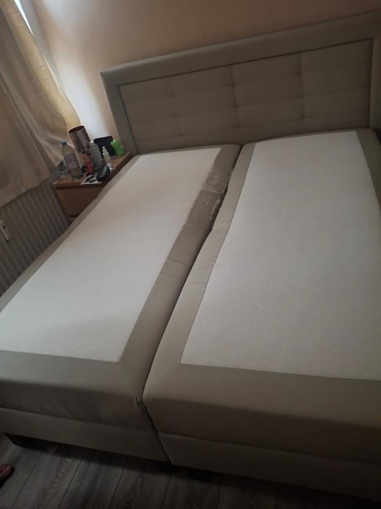 Lit électrique boxspring, Maison & Meubles, Enlèvement, Utilisé, Crème, Deux personnes