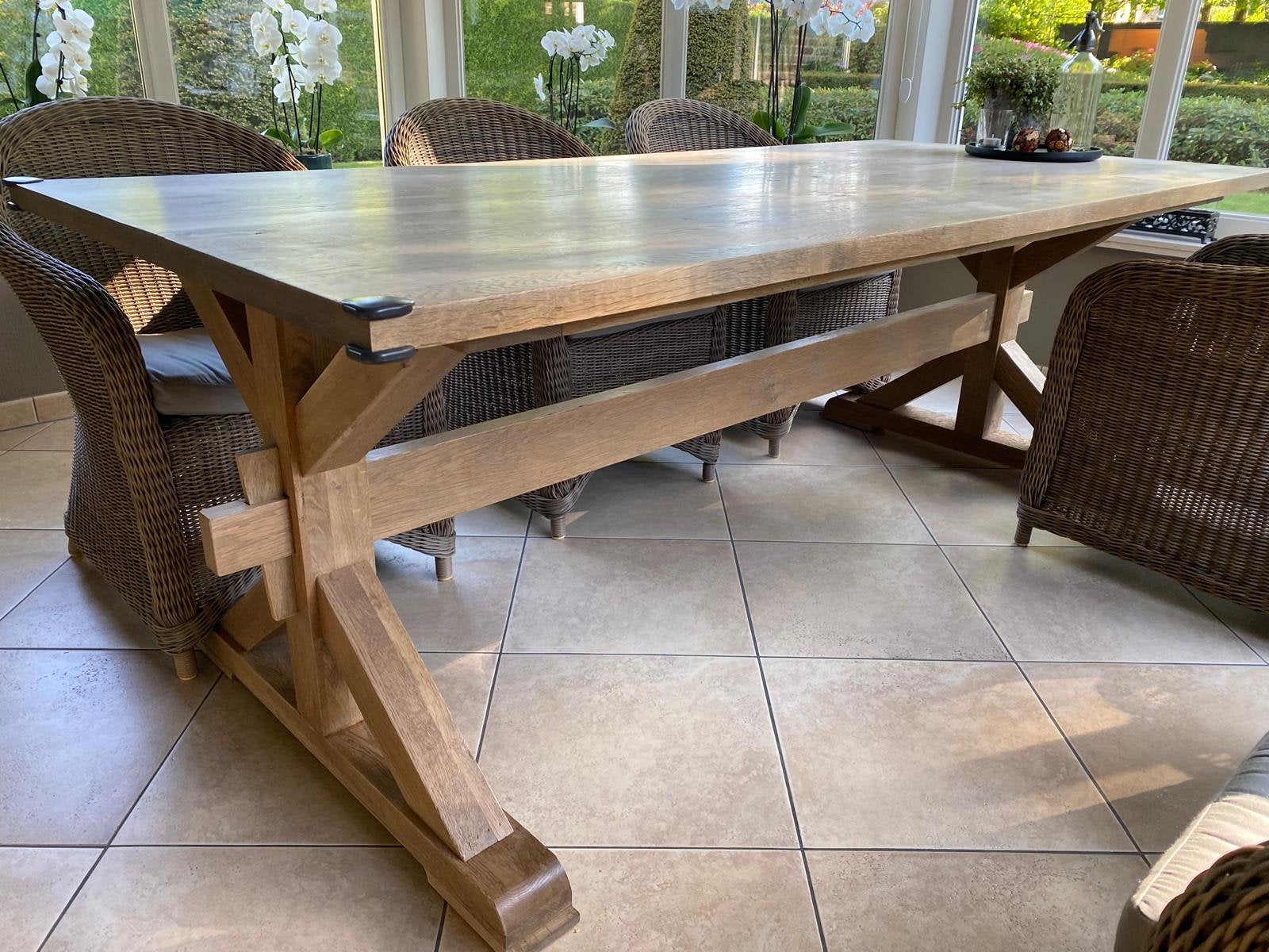 Eiken eettafel, Huis en Inrichting, Tafels | Eettafels, Ophalen, Eikenhout, 200 cm of meer, 50 tot 100 cm