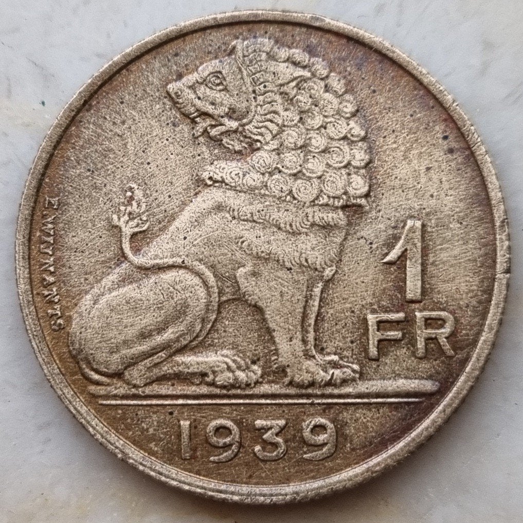 Proefslag 1 Franc 1939 Fr./Vl. Leopold III, Postzegels en Munten, Ophalen of Verzenden, Losse munt
