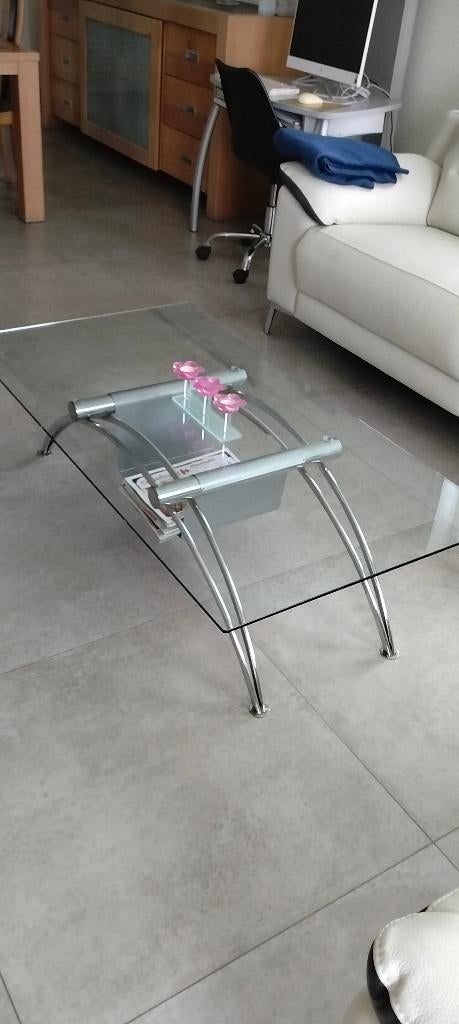 Salontafel, 100 à 150 cm, Moins de 50 cm, Verre, Enlèvement