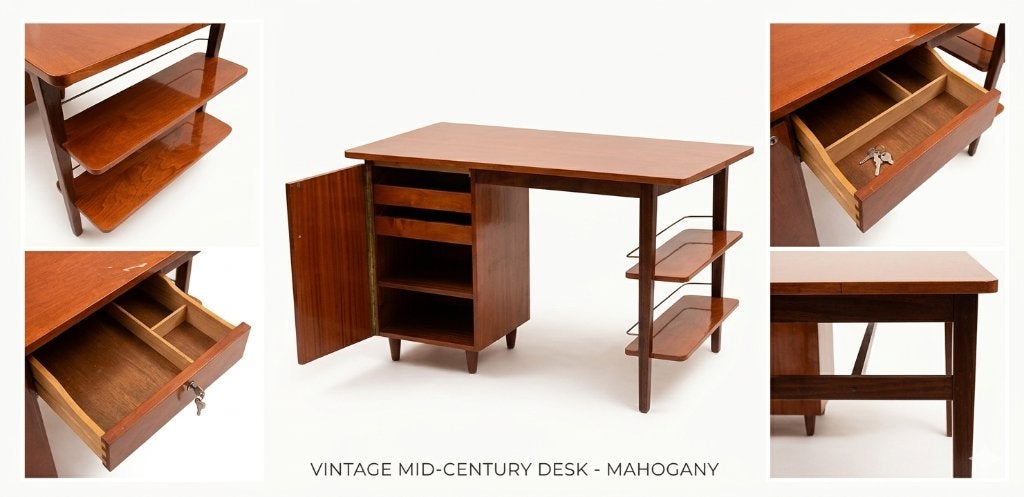 Bureau Vintage Années 60 – Style Mid-Century Modern, Ophalen