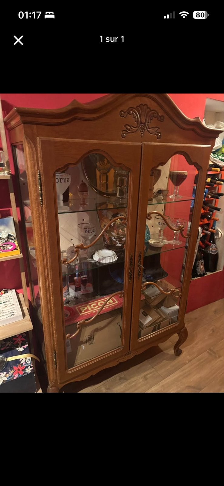 Vitrine vide, Maison & Meubles, Enlèvement, Utilisé