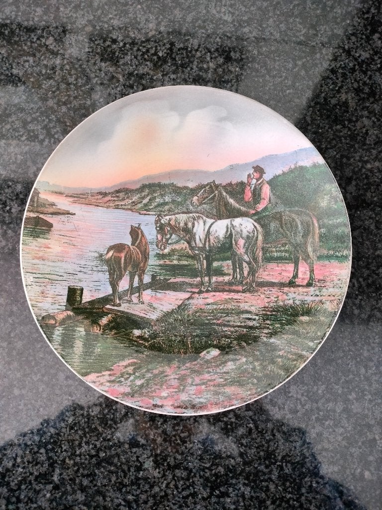 Assiette décorative Villeroy Boch avec chevaux et cavalier, Antiquités & Art, Enlèvement ou Envoi