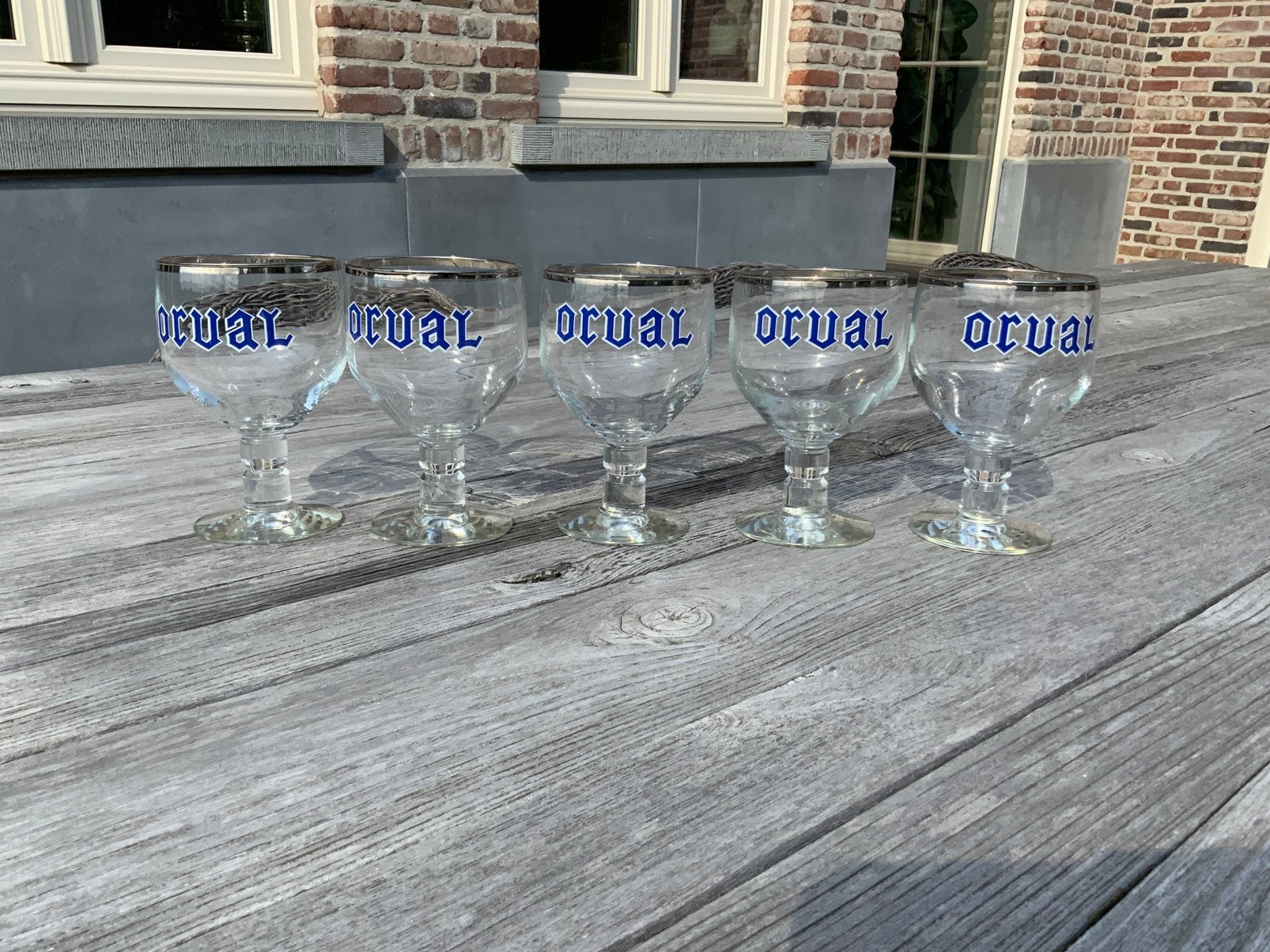 Set of 5 Vintage Orval Benjamin Beer Glasses 1970s, Verzamelen, Ophalen of Verzenden, Zo goed als nieuw