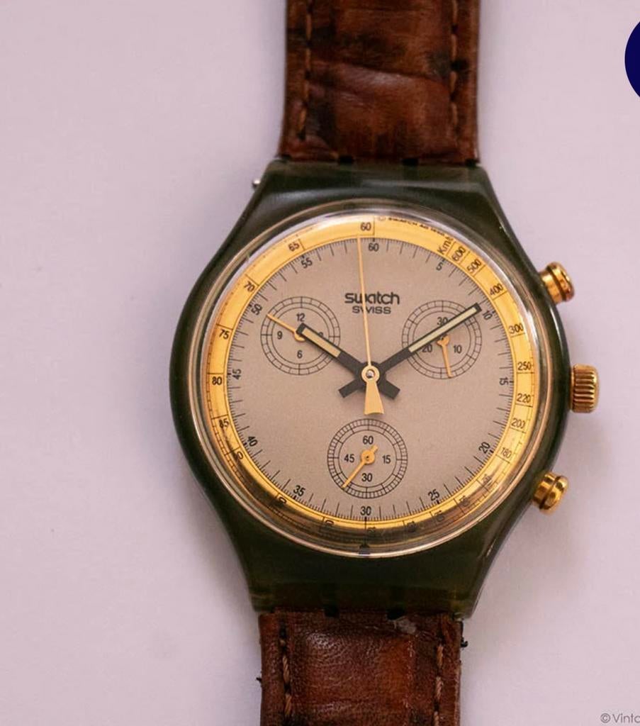 Vintage Swatch Chrono GOLDFINDER SCM100 watch model, Enlèvement