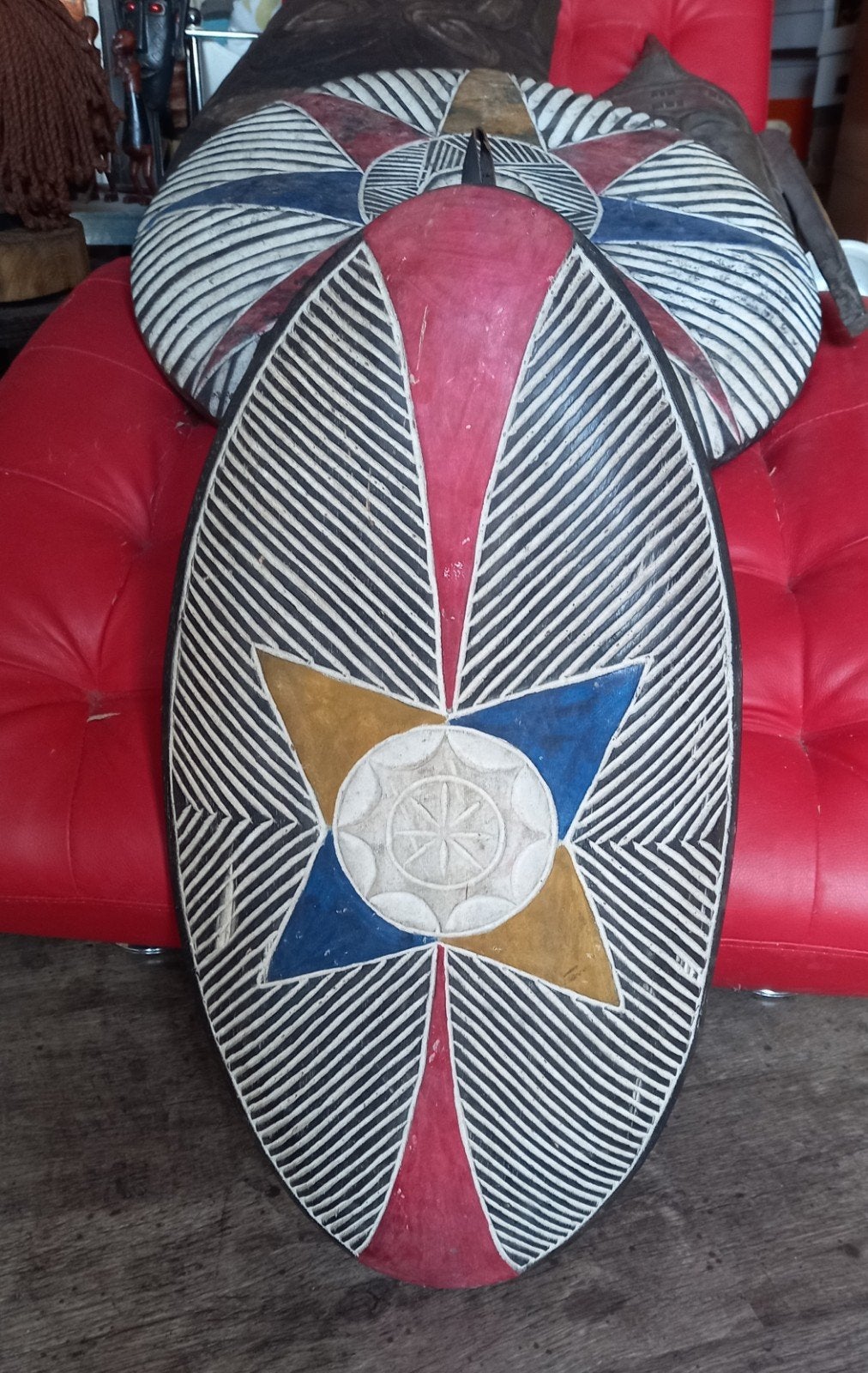 Zuid-Afrika Zulu schilden 62cm en 53cm, Ophalen