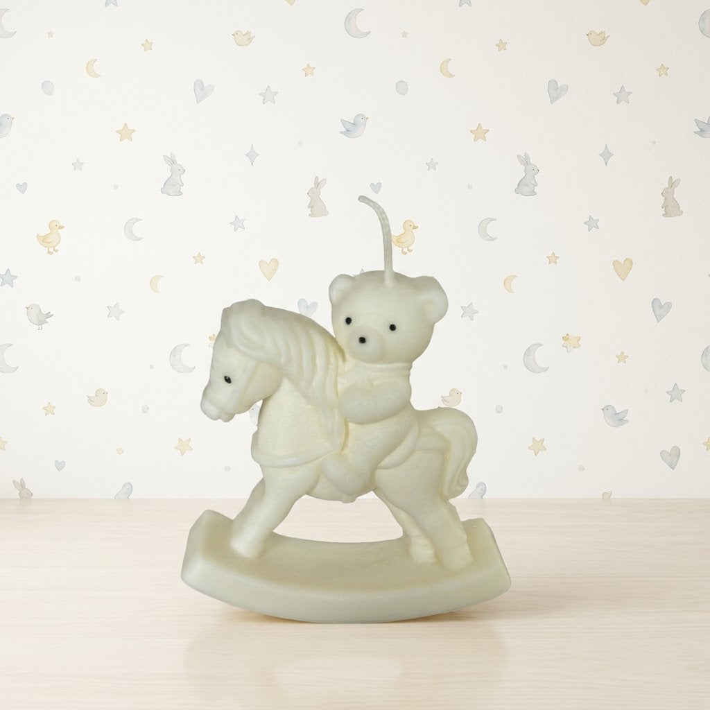 Bougie cheval bascule naissance,baptême,babyshower, Kinderen en Baby's, Kraamcadeaus en Geboorteborden, Ophalen of Verzenden, Nieuw