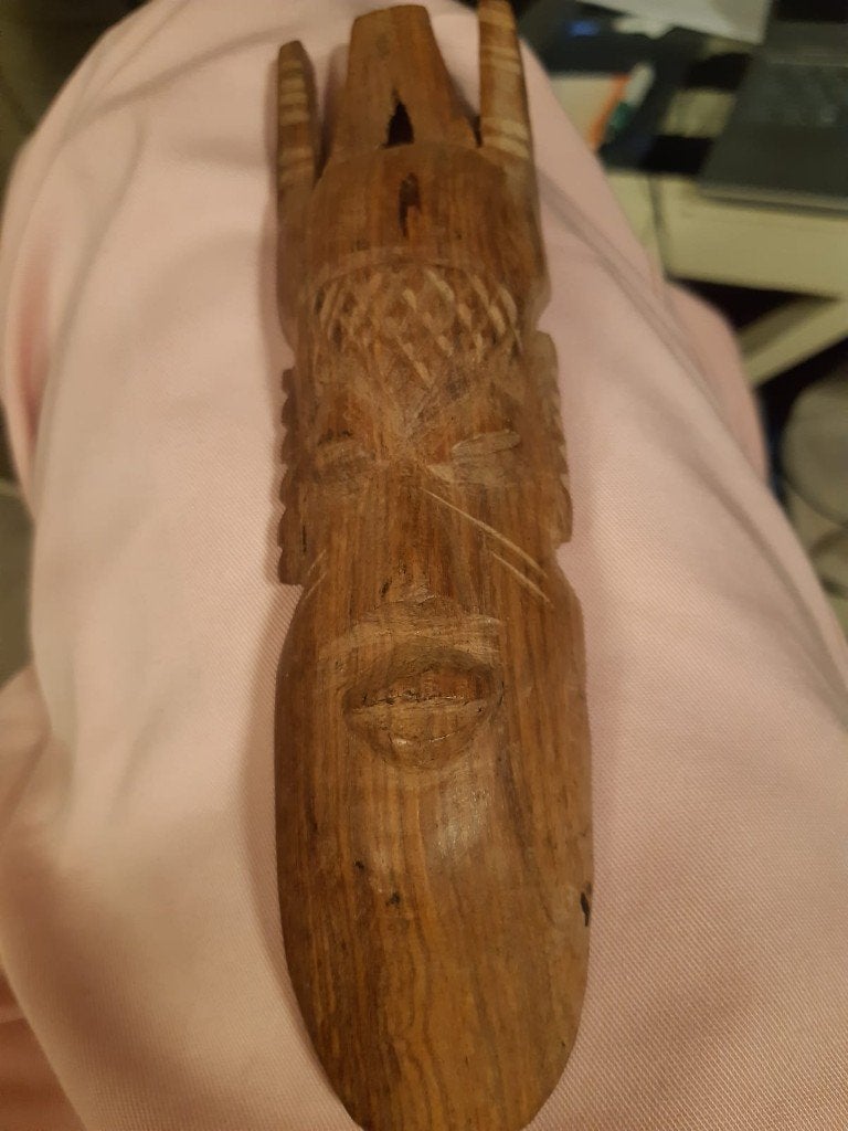 Gratuit : Petit masque africain traditionnel - bois, Enlèvement ou Envoi, Masque, Bois